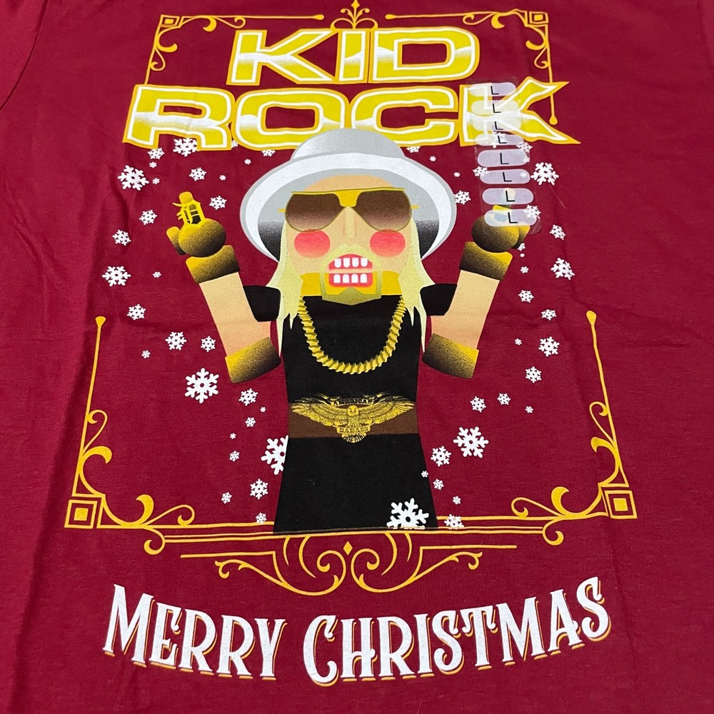 Kid Rock Merry Christmas Crack Deez Nuts Graphic T Shirt Mens Large